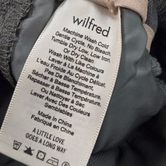 Aritzia Wilfred Size 2 Wide Leg Elastic Waist Pull-On Ankle Pants Green High-Wa - Picture 9 of 10